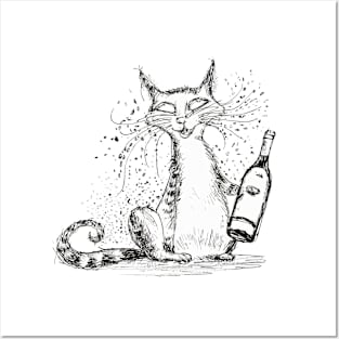 Alcohol Cat Posters and Art